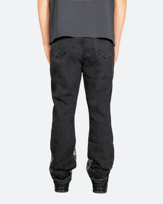 A4 FLARE DENIM  - BLACK/CAMO - Flawless Flares