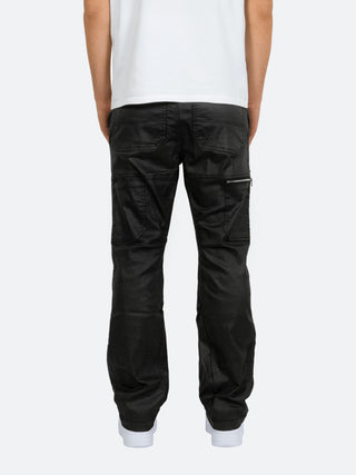 WAXED FLARE DENIM - BLACK - Flawless Flares