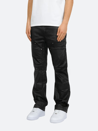 WAXED FLARE DENIM - BLACK - Flawless Flares