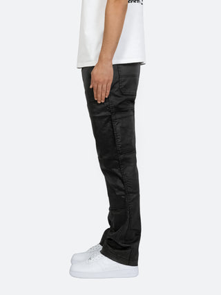 WAXED FLARE DENIM - BLACK - Flawless Flares